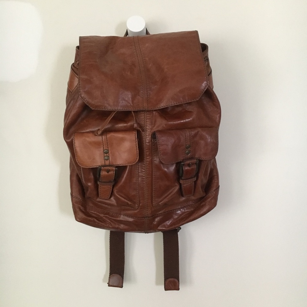 Fossil Laptop Backpack Genuine leather